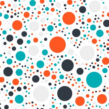 Renkli lekeli seamless modeli üzerinde beyaz 17 arka plan olağanüstü klasik renkli polka