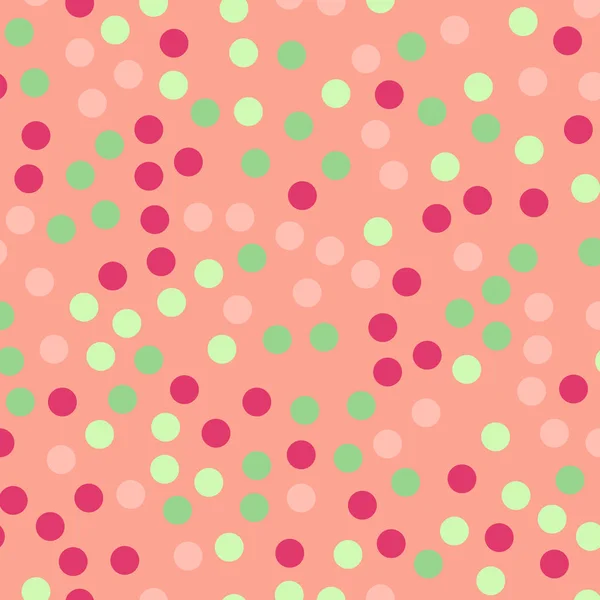 Colorful polka dots seamless pattern on bright 20 background Cute classic colorful polka dots — Stock Vector