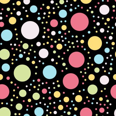 Renkli lekeli seamless modeli siyah 4 arka plan nefes kesen klasik renkli lekeli