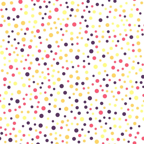 Pois colorés motif sans couture sur fond noir 25 Pois colorés classiques gracieux — Image vectorielle