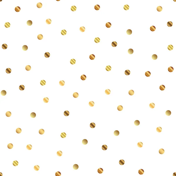 Pois dorés motif sans couture sur fond blanc Gradient mémorable pois dorés sans fin aléatoire — Image vectorielle