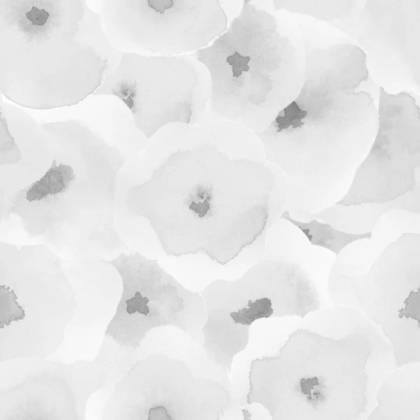 Padrão floral delicado Padrão sem costura de aquarela sedosa cinza Elegante aquarela abstrato — Fotografia de Stock