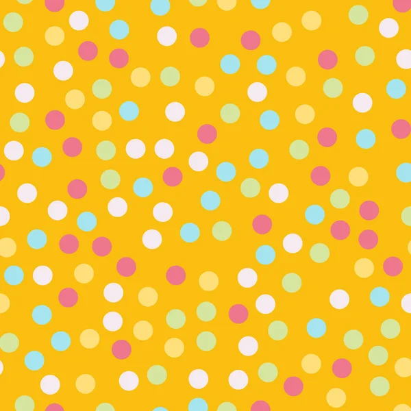 Colorful polka dots seamless pattern on bright 4 background Lovely classic colorful polka dots — Stock Vector