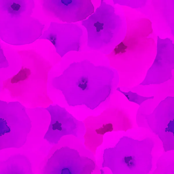 Delicate pola bunga Ungu warna air sutera tak berjahit Pola tak berjahit Warna air simetris abstrak — Stok Foto