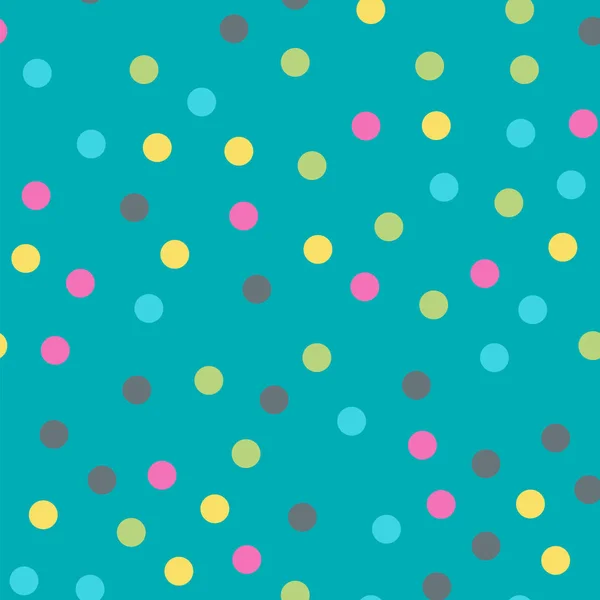 Colorful polka dots seamless pattern on bright 10 background Attractive classic colorful polka dots — Stock Vector