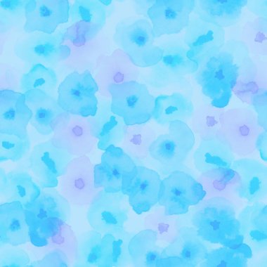 Narin çiçek desenli ışık mavi ipeksi suluboya seamless modeli inanılmaz suluboya