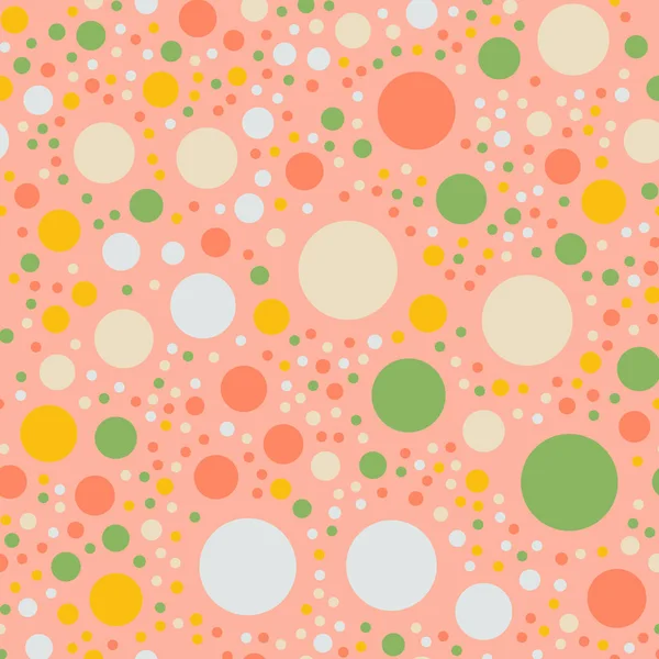 Pois colorés motif sans couture sur fond lumineux 5 Superbes pois colorés classiques — Image vectorielle