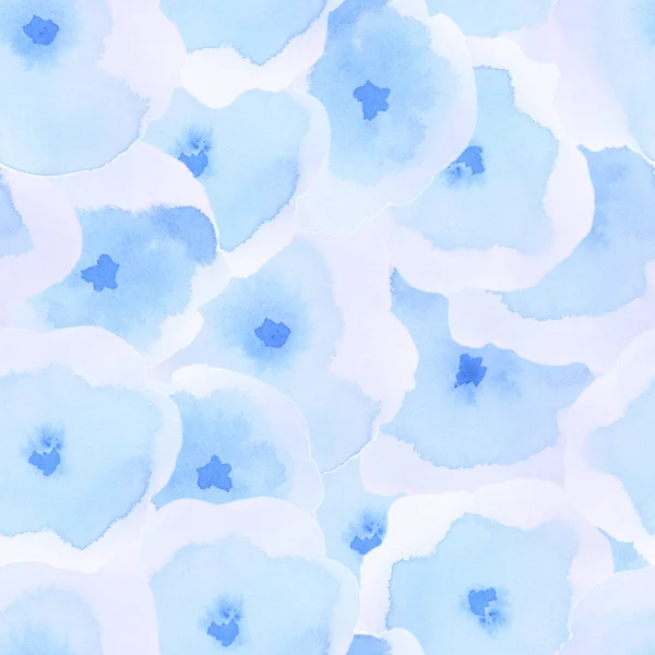 Délicat motif floral Bleu aquarelle soyeuse motif sans couture précieuse aquarelle abstraite — Photo