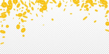 İngiliz Sterlini düşen dağınık düzensiz Gbp sikkeleri üzerinde şeffaf arka plan Awesome paralar