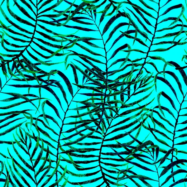 Tropikalny wzór. Akwarela splątane palm — Zdjęcie stockowe