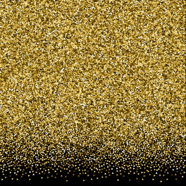 Goldene Dreiecke glitzern luxuriös funkelndes Konfetti. — Stockvektor