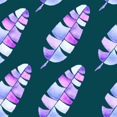 Tropikal seamless modeli. Suluboya çocuksu pa