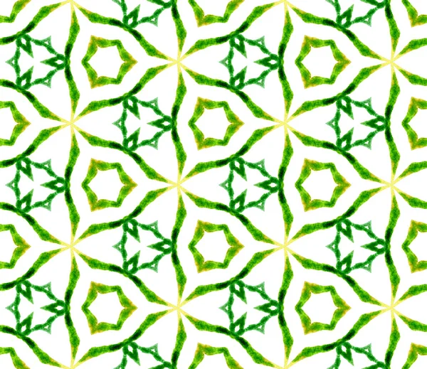 녹색 메달리온 원활한 패턴입니다. 손으로 그린 물 — 스톡 사진