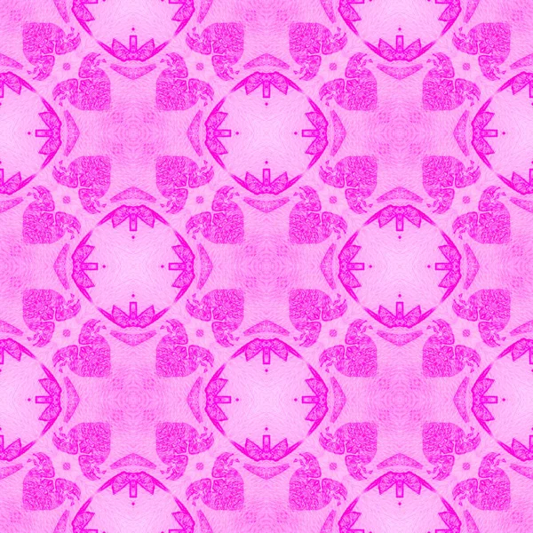 Pink medallion allover seamless pattern. Hand draw — Stock Photo, Image