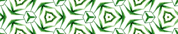 Grüne Sommer nahtlose Rand scrollen. geometrisches Wat — Stockfoto