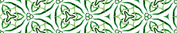 Verano verde Seamless Border Scroll. Gama geométrica — Foto de Stock