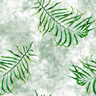 Tropikal seamless modeli. Suluboya dağınık pa