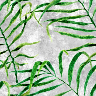 Tropikal seamless modeli. Palmiye sallanan suluboya