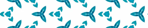 Blaues Kaleidoskop nahtlose Umrandung scroll. Geometrie — Stockfoto