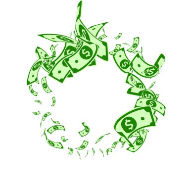 Amerikan dolarları düşüyor. Bozuk para faturaları 