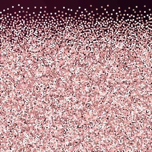 ピンクゴールドの輝き高級スパークリングコンフェッティ。散布図 — ストックベクタ