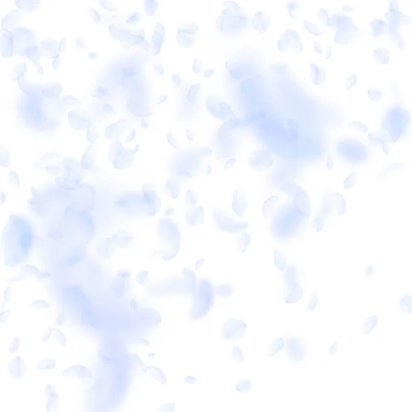 Luz pétalas de flores azuis caindo. Agradável ro — Vetor de Stock