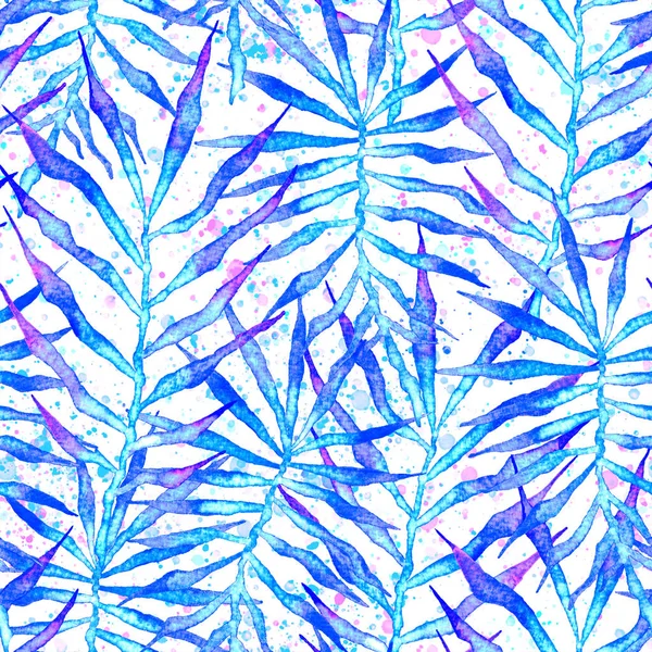 Patrón tropical sin costuras. Acuarela palma espinosa — Foto de Stock
