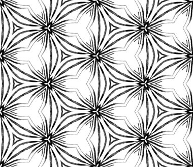 Siyah ve beyaz tropikal dikişsiz desen. El dr