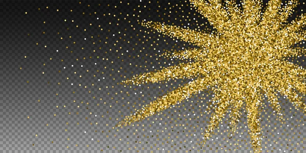 Ronde gouden glitter luxe sprankelende confetti. Wegwezen. — Stockvector