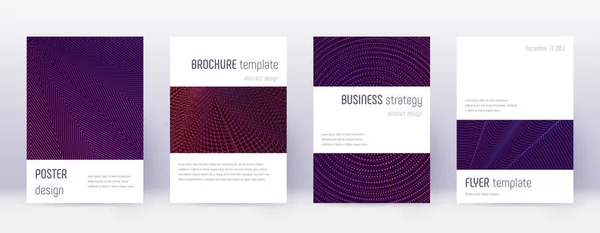 Set di modelli di design minimalista brochure. Violetta — Vettoriale Stock