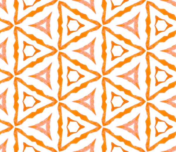 Orange medaljong sömlösa mönster. Handritad Wate — Stockfoto