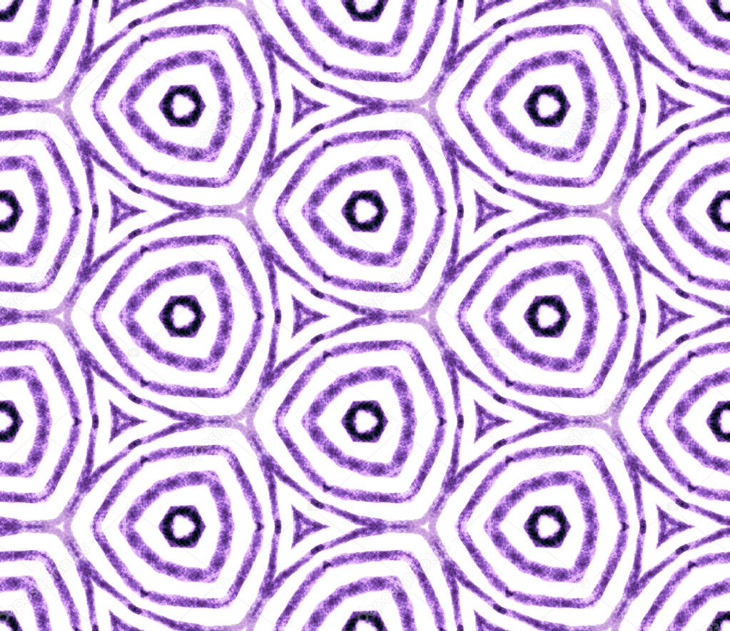 Purple handdrawn seamless pattern. Hand drawn wate