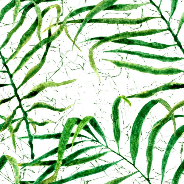 Tropická vzor bezešvé. Akvarel, kymácející palm — Stock fotografie
