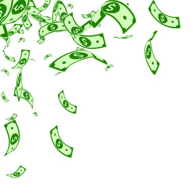 Amerikan dolarları düşüyor. Bozuk para faturaları 