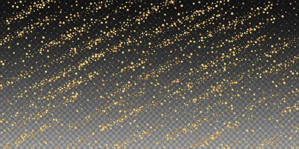 Ouro confete luxo espumante confete. Espalhados — Vetor de Stock