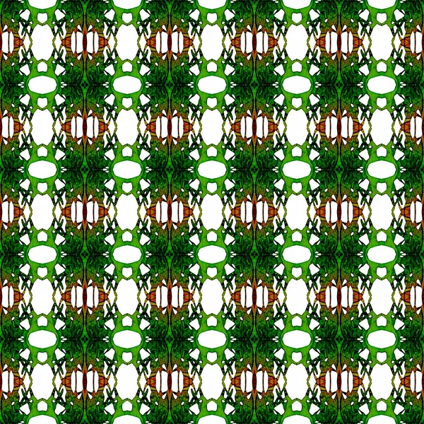 Orange green geometric seamless pattern. Hand draw — Stock Photo, Image