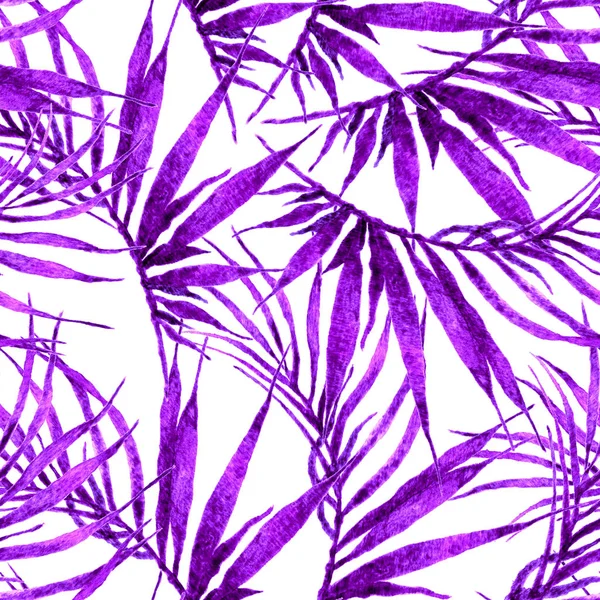 Tropical seamless pattern. Watercolor chaotic palm — Stock Photo, Image