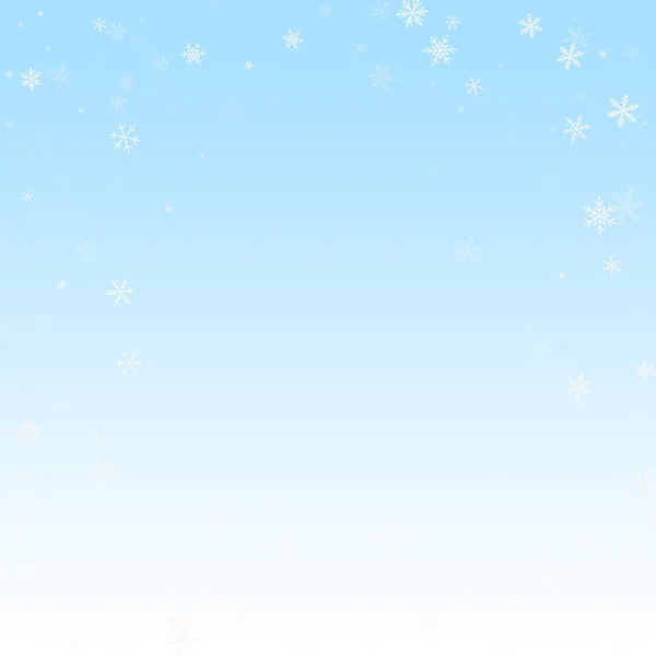 Sparse snowfall Christmas background. Subtle flyin — Stock Vector