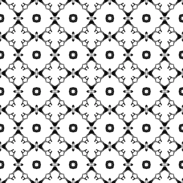 Black and white geometric seamless pattern. Hand d