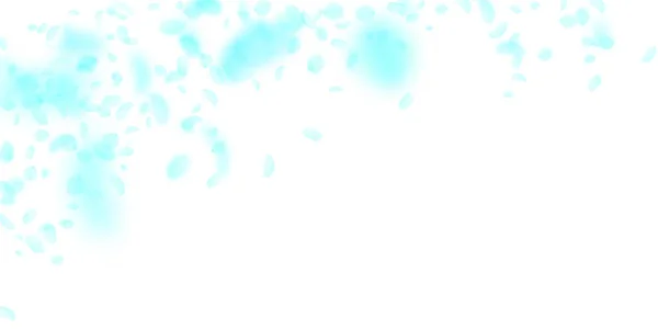 Pétales de fleurs turquoise tombant. Bal magnétique — Image vectorielle