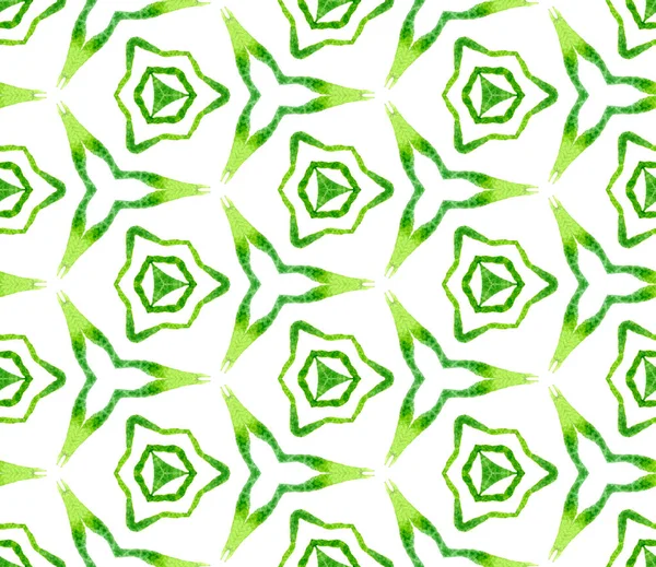 緑の幾何学的な葉のシームレスなパターン。ハンドドラ — ストック写真