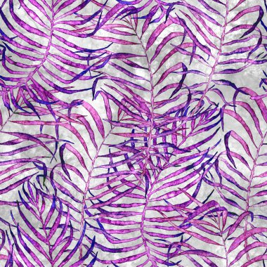 Tropikal seamless modeli. Sulu boya karışık palm