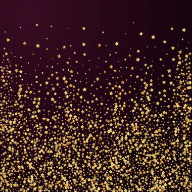 Altın yıldızlı, ışıl ışıl konfeti. Dağınık zm