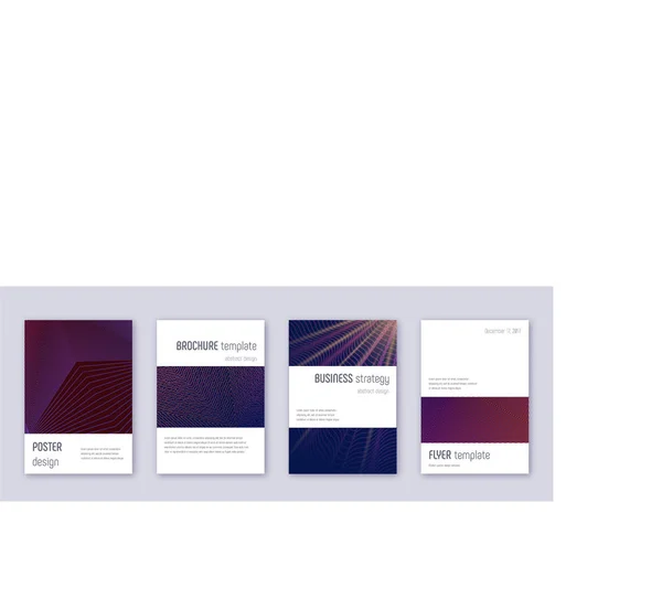 Minimalistic brochure design template set. Violet — Stock Vector