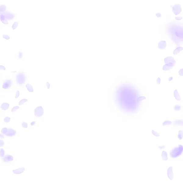 Pétalos de flores violetas cayendo. Muy guapo. — Vector de stock