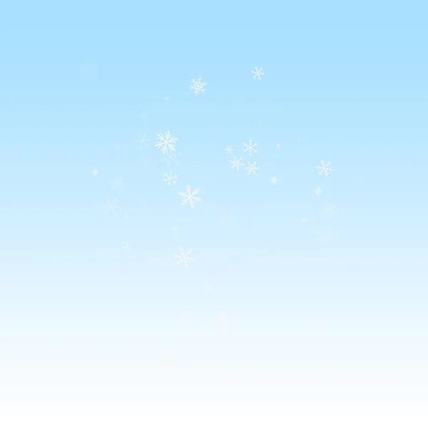 Sparse snowfall Christmas background. Subtle flyin — Stock Vector