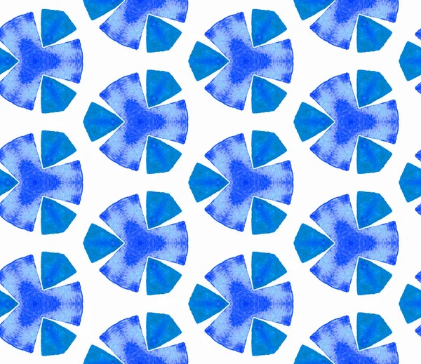 Μπλε μπλε vintage ενιαίο μοτίβο. Χέρι ζωγραφισμένα βατ — Φωτογραφία Αρχείου