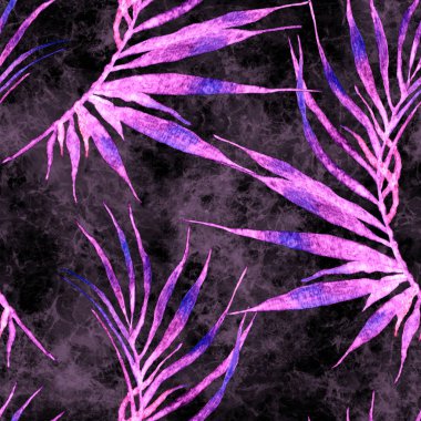 Tropikal seamless modeli. Suluboya eğri palm 