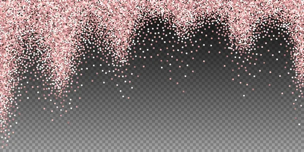 Rosa guld glitter lyx mousserande konfetti. Skatt — Stock vektor