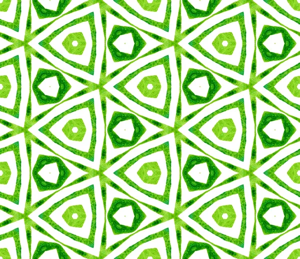 Zielony Kalejdoskop bezszwowy wzór. Ręcznie rysowane wa — Zdjęcie stockowe